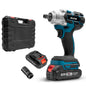 HILDA Motorized Wrenches Lithium Repair Parts With 22mm Socket, EU Plug, Model: Blue With 2 Battery+1 Charger(1500mAh)