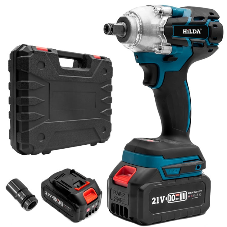 Clés motorisées au lithium HILDA, pièces de rechange avec douille de 22 mm, prise US, modèle : bleu avec 2 batteries + 1 chargeur (3000 mAh)