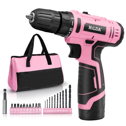 HILDA 12V Cordless Impact Drill Electrical Screwdriver, Plug: UK Plug
