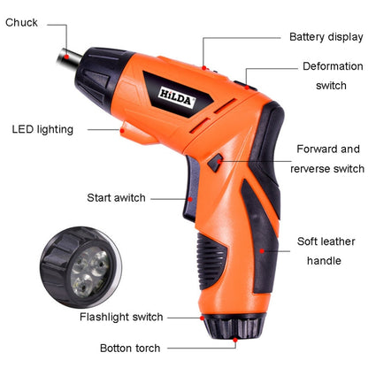 HILDA 47 pièces/ensemble tournevis Li-ion multifonction mini tournevis (Orange)