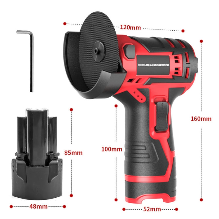 HILDA 12V 3 Inch Li-Ion Angle Grinder Home Cutting And Sanding Machine, EU Plug, Model: Carton Package With 2 Battery