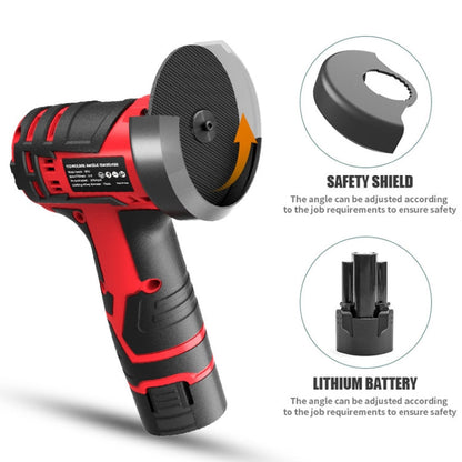 HILDA 12V 3 Inch Li-Ion Angle Grinder Home Cutting And Sanding Machine, EU Plug, Model: Carton Package With 2 Battery