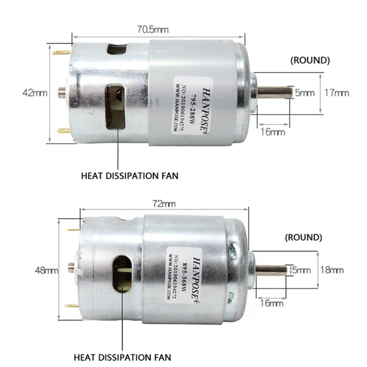 HANPOSE 895-200W Durable Spindle DC Motor Lawn Mower Motor