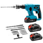 HILDA 12pcs /Set Li-Ion Power Hammer Electrical Impact Drill, Model: 2 Battery+1 Charger US Plug