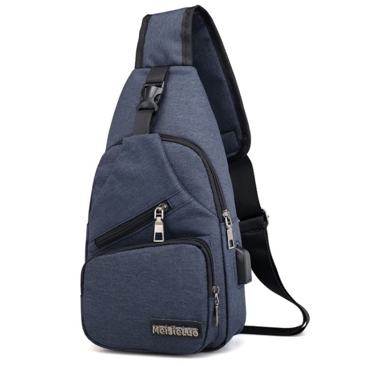 MeiJieLuo Simple Men Chest Bag Sports Youth Shoulder Crossbody Bag(Blue)