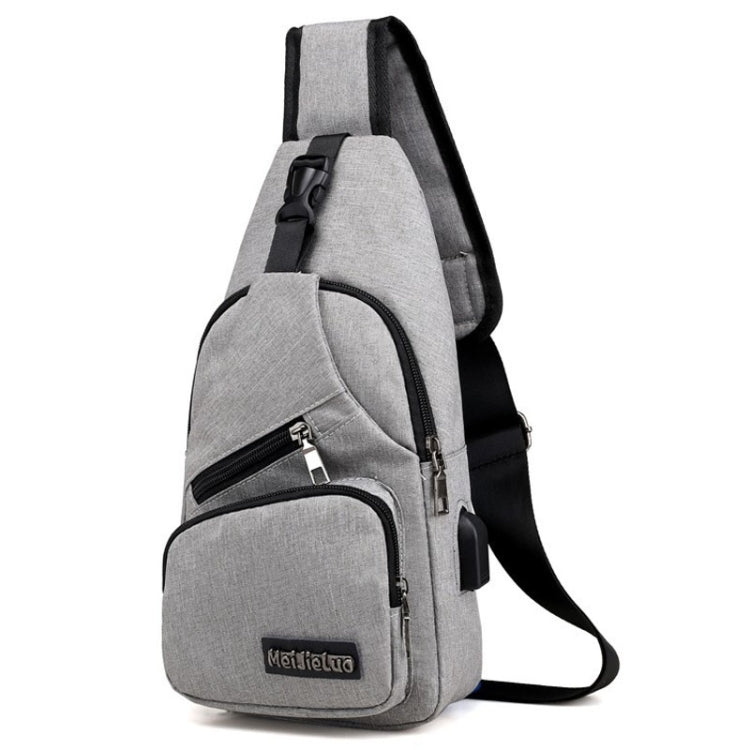 MeiJieLuo Simple Sac de Poitrine Homme Jeunesse Sport Bandoulière Sac à Bandoulière (Gris)