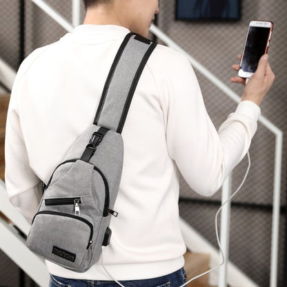 MeiJieLuo Simple Sac de Poitrine Homme Jeunesse Sport Bandoulière Sac à Bandoulière (Gris)