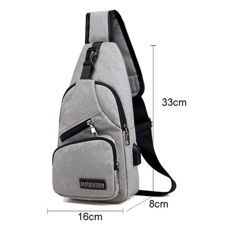 MeiJieLuo Simple Sac de Poitrine Homme Jeunesse Sport Bandoulière Sac à Bandoulière (Gris)
