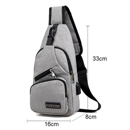 MeiJieLuo Simple Men Chest Bag Sports Youth Shoulder Crossbody Bag(Blue)