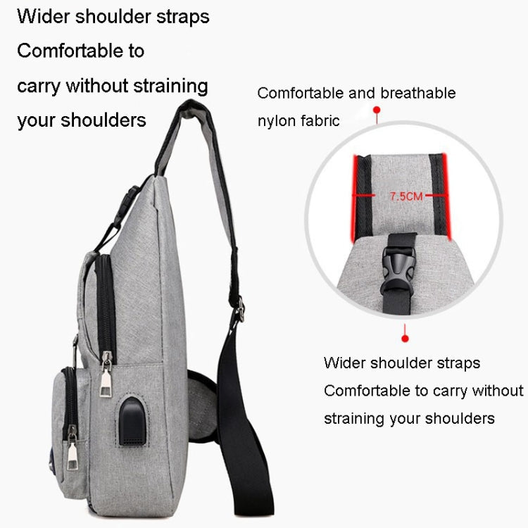 MeiJieLuo Simple Sac de Poitrine Homme Jeunesse Sport Bandoulière Sac à Bandoulière (Gris)