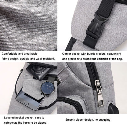 MeiJieLuo Simple Sac de Poitrine Homme Jeunesse Sport Bandoulière Sac à Bandoulière (Gris)