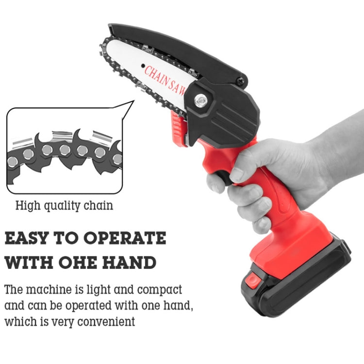 HILDA Rechargeable Cordless Mini Electrical Chain Saw Logging Tools Plastic Package, Model: US Plug With 1 Battery Red