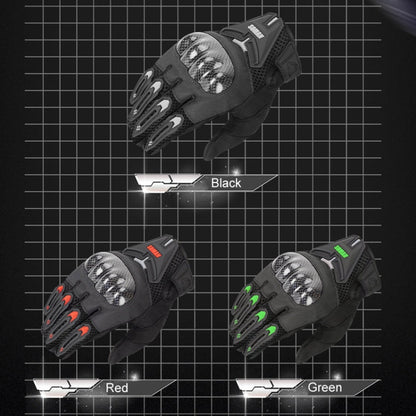 SOMAN Motorcycle Riding Anti-fall Breathable Anti-slip Carbon Fiber Gloves, Size: M(Green)