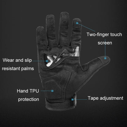 SOMAN Motorcycle Riding Anti-fall Breathable Anti-slip Carbon Fiber Gloves, Size: L(Green)