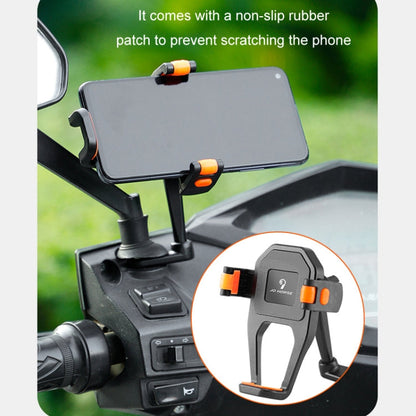 JO HORSE Aluminum Alloy Bicycle Riding Mobile Phone Navigation Roller Fixed Bracket, Color: Titanium Handlebar