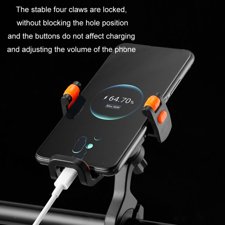 JO HORSE Aluminum Alloy Bicycle Riding Mobile Phone Navigation Roller Fixed Bracket, Color: Titanium Handlebar