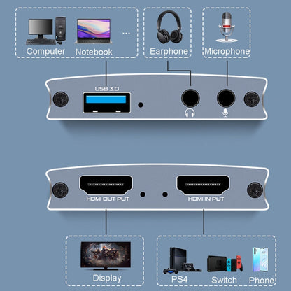 FJGEAR FJ-HU30A USB3.0 Capture Card 4K Game Live Recording Box