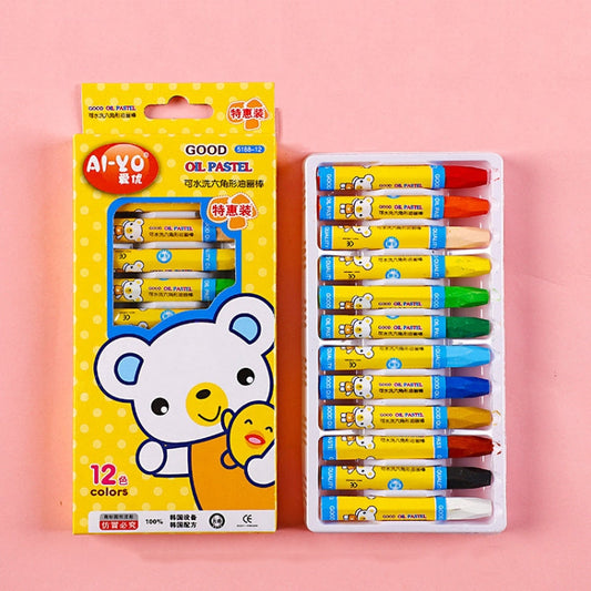 AIYO Washable Painting Crayons Childrens Oil Paint Stick Set, Specification: 12 Colors