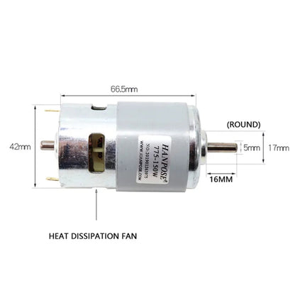 HANPOSE 775-150W Durable Spindle DC Motor Lawn Mower Motor With Two Ball Bearing Rated