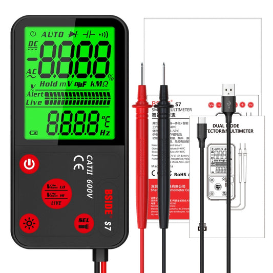 Multimètre numérique fin intelligent BSIDE ADMS7 Compteur voltmètre CC CA, Modèle : Modèle de charge standard