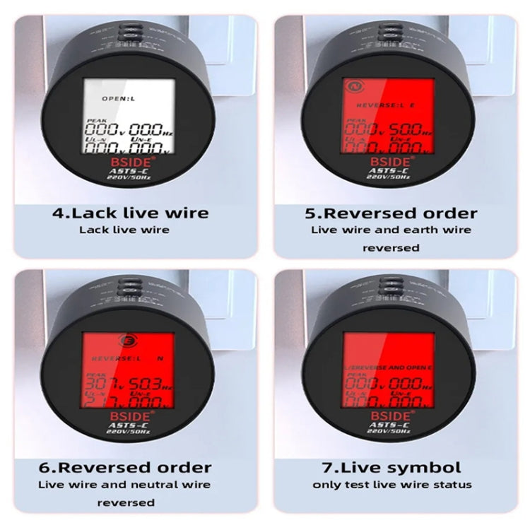 BSIDE ASTS Circuit Analyzer Plug Power Tester EU Plug