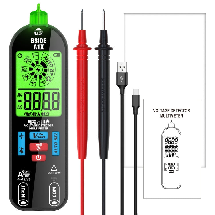 BSIDE A1X Charging Model Mini Digital Electric Pen Intelligent Automatic Merit Multimeter, Specification: Standard