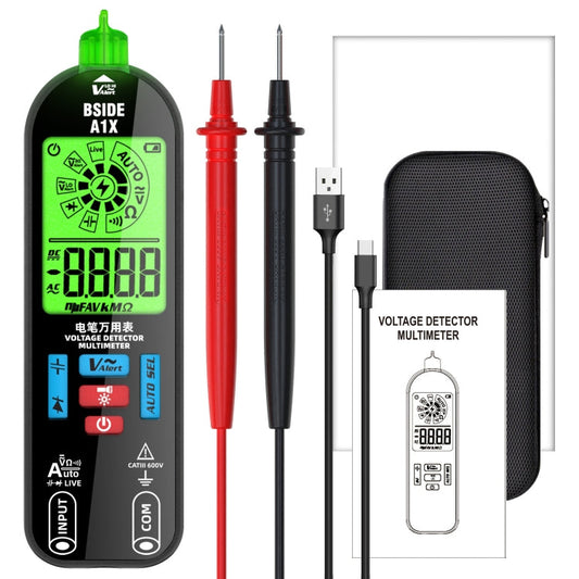 BSIDE A1X Modèle de charge Mini stylo électrique numérique Multimètre intelligent automatique à fonctions multiples, Spécification : Avec pack d'outils
