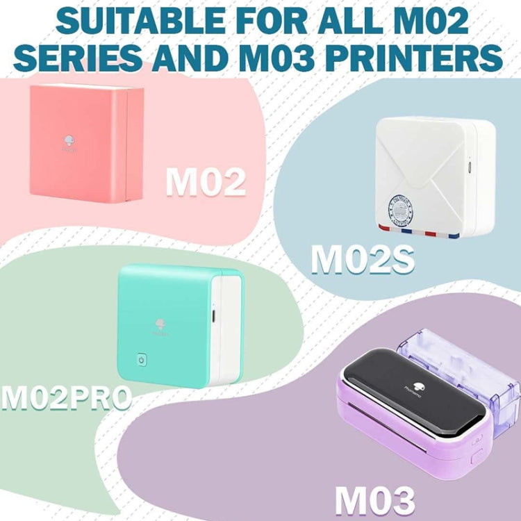 Phomemo 3 rouleaux / Paquet 50 mm Texte noir sur fond translucide, papier d'impression d'étiquettes sensibles auto-adhésives pour M02 / M02S / M02Pro / M03