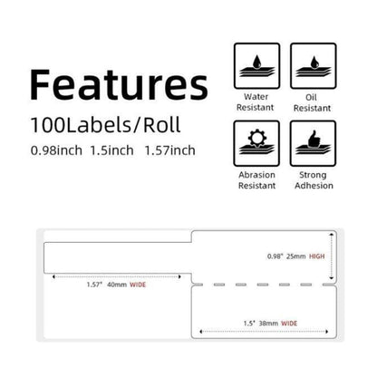 For Phomemo M110 / M200 100pcs /Roll 25x38mm Cable Self-Adhesive Thermal Labels(Red)