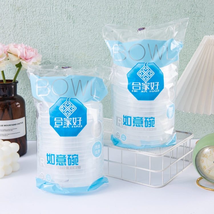 18pcs /Paquet HEJIAHAO Bol jetable de qualité alimentaire, rond, épaissi, en plastique transparent