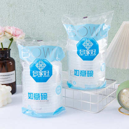 18pcs /Paquet HEJIAHAO Bol jetable de qualité alimentaire, rond, épaissi, en plastique transparent