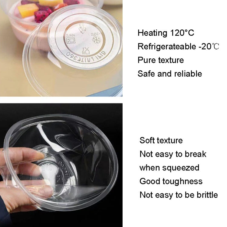 18pcs /Paquet HEJIAHAO Bol jetable de qualité alimentaire, rond, épaissi, en plastique transparent