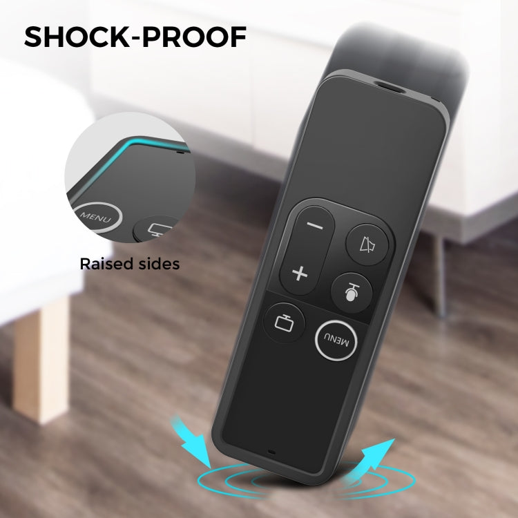 For Apple TV HD / 4K+AirTag AhaStyle PT157 Remote Control Tracker 2 In 1 Silicone Protective Cover(Midnight Blue)