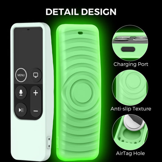 For Apple TV HD / 4K+AirTag AhaStyle PT175 Remote Control Tracker 2 In 1 Silicone Protective Cover(Blue)