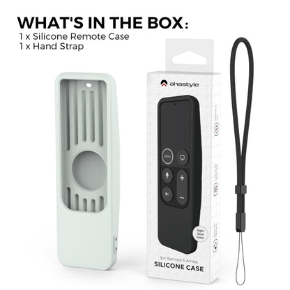 For Apple TV HD / 4K+AirTag AhaStyle PT175 Remote Control Tracker 2 In 1 Silicone Protective Cover(Luminous Green)