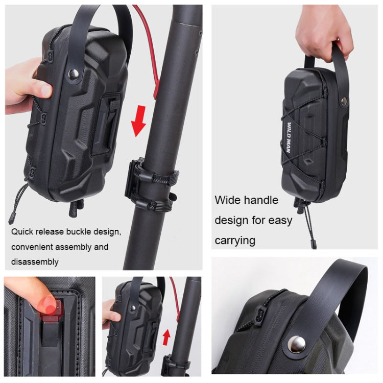 WILD MAN GD6X 2L Electric Scooter EVA Hard Shell Hanging Bag Folding Bike Bag(Black)