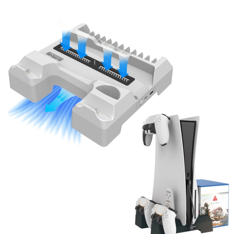 Pour PS5 iplay Support de rangement et de refroidissement double siège (Blanc)