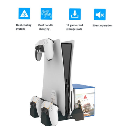 Pour PS5 iplay Support de rangement et de refroidissement double siège (Blanc)