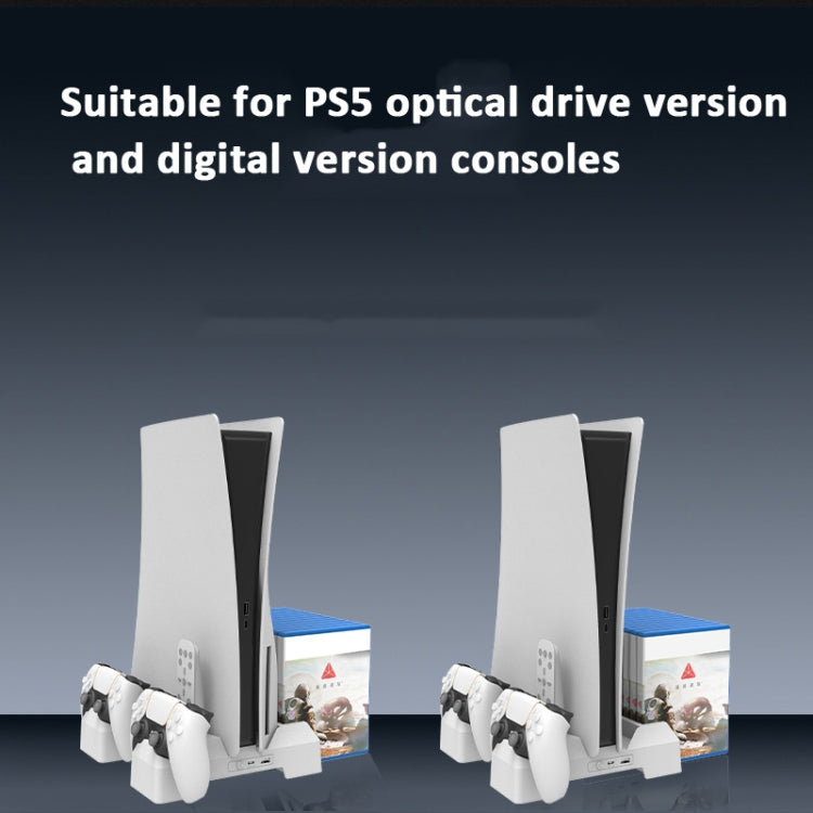 Pour PS5 iplay Support de rangement et de refroidissement double siège (Blanc)