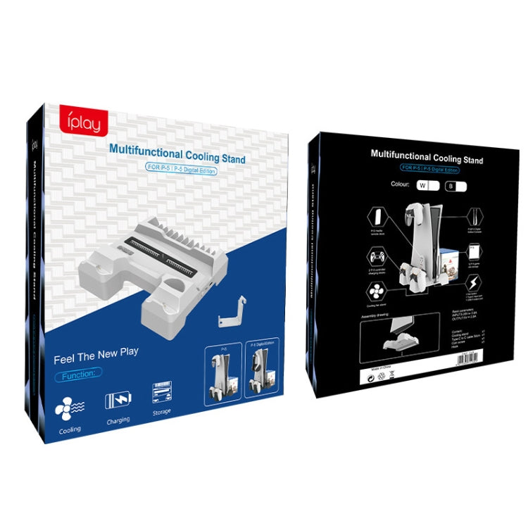 Pour PS5 iplay Support de rangement et de refroidissement double siège (Blanc)