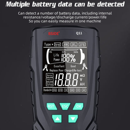 BSIDE Q11 Car Battery Detector 12V/24V Battery Life Capacity Internal Resistance Tester