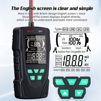 BSIDE Q11 Car Battery Detector 12V/24V Battery Life Capacity Internal Resistance Tester