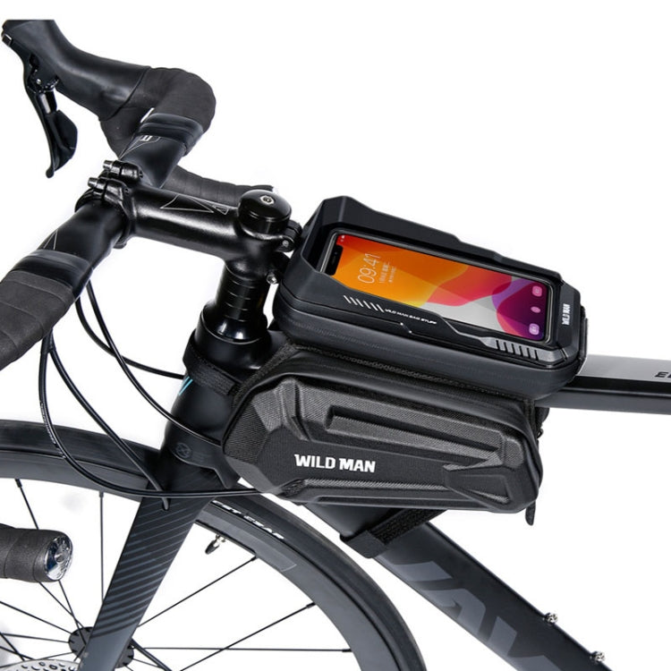 Sac de cadre WILD MAN XT6 1,2 L pour VTT, étanche, avec écran tactile, en EVA à coque dure (motif sergé)