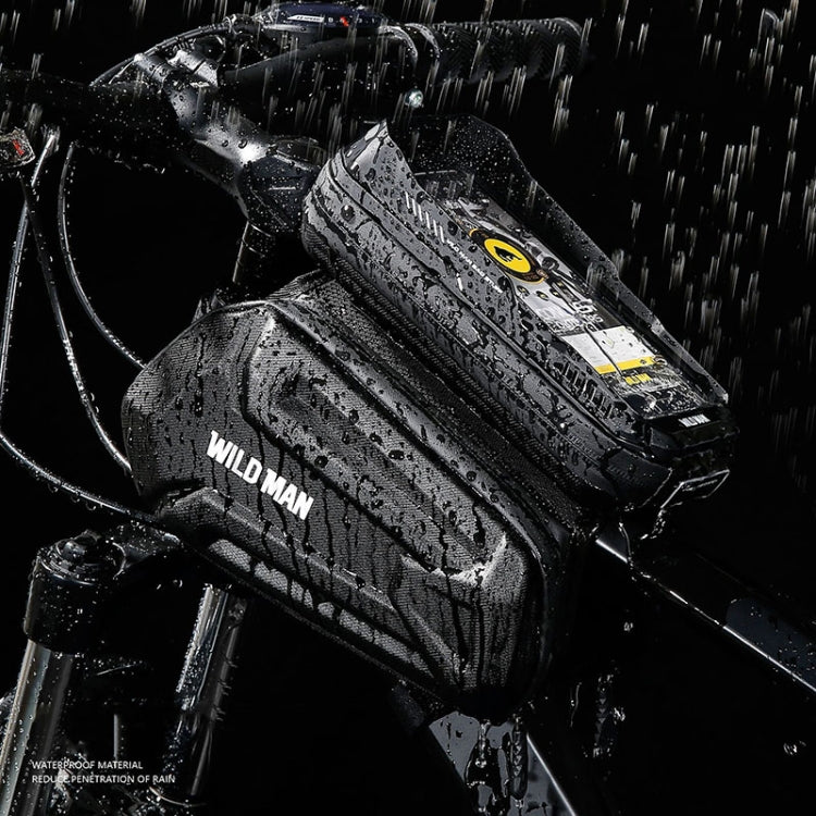 Sac de cadre WILD MAN XT6 1,2 L pour VTT, étanche, avec écran tactile, en EVA à coque dure (motif sergé)