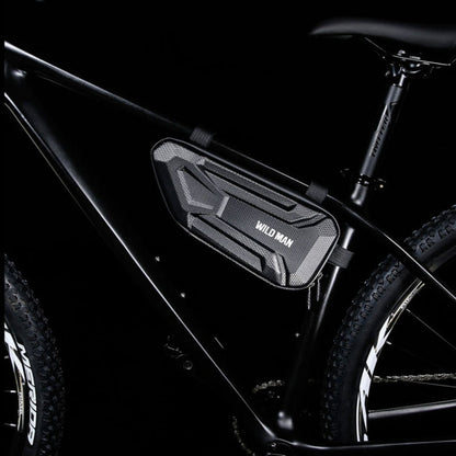 WILD MAN XT4 1.2L EVA Hard Shell Bicycle Triangle Bag Electric Vehicle Side Bag(Twill Pattern)