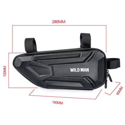 WILD MAN XT4 1.2L EVA Hard Shell Bicycle Triangle Bag Electric Vehicle Side Bag(Twill Pattern)