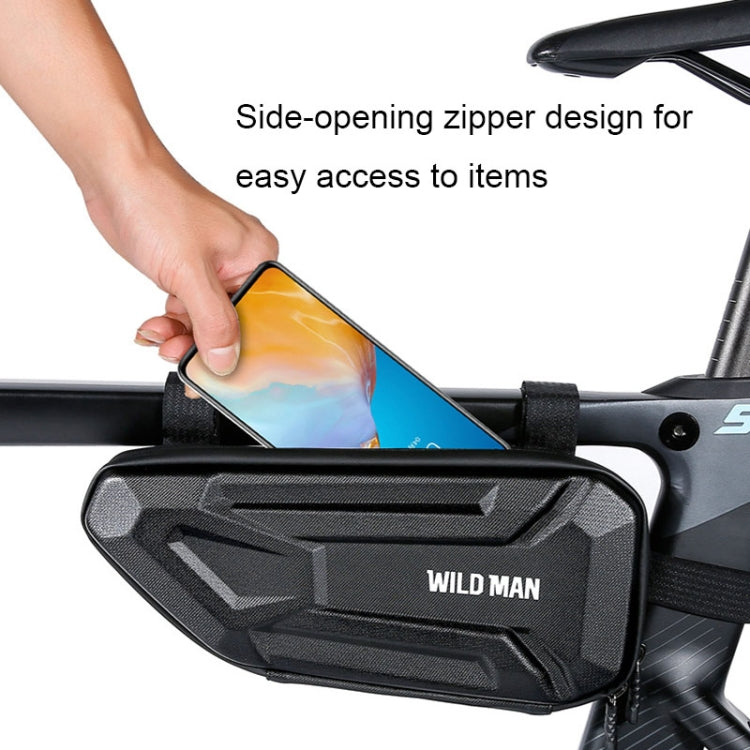 WILD MAN XT4 1.2L EVA Hard Shell Bicycle Triangle Bag Electric Vehicle Side Bag(Twill Pattern)