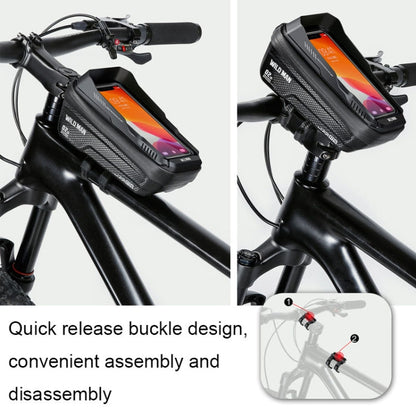 Sac de cadre VTT étanche WILD MAN XT2S 1L en coque rigide EVA pour vélo et téléphone (noir)