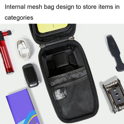 Sac de cadre VTT étanche WILD MAN XT2S 1L en coque rigide EVA pour vélo et téléphone (noir)