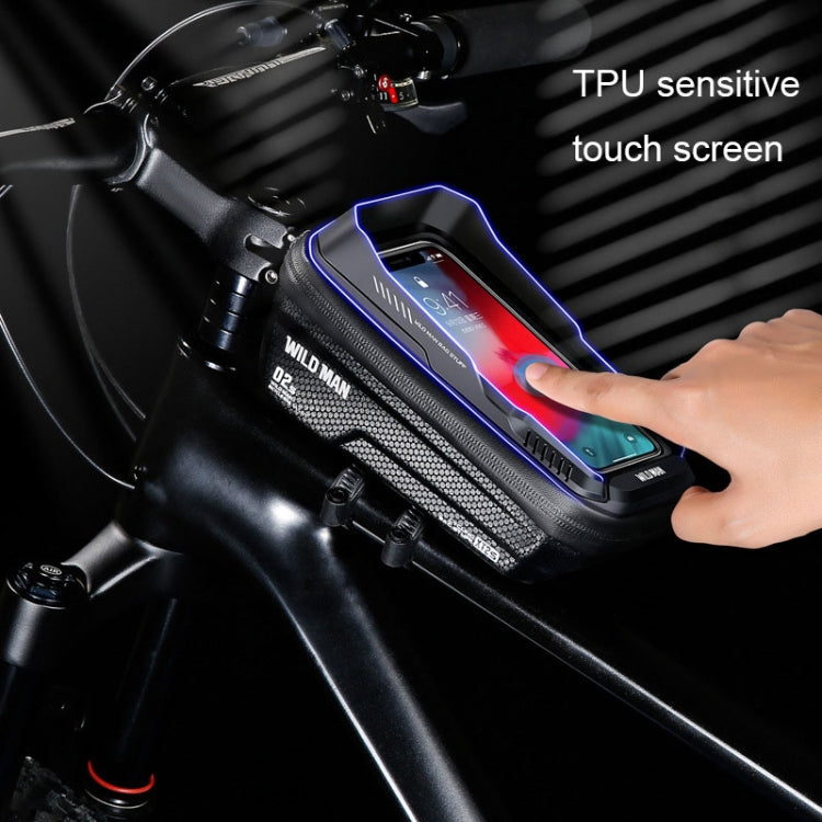 Sac de cadre VTT étanche WILD MAN XT2S 1L en coque rigide EVA pour vélo et téléphone (noir)